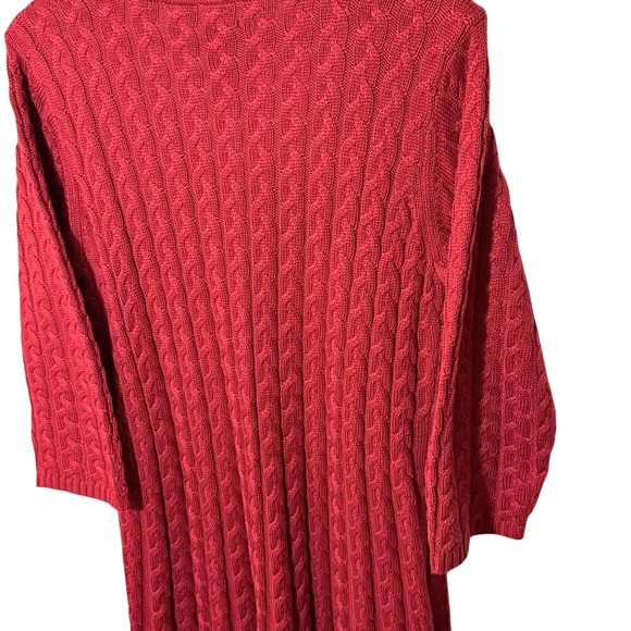 Valentine Jessica Howard 1X Red Cable Knit Sweater Dress – A-Line Midi - Picture 4 of 5